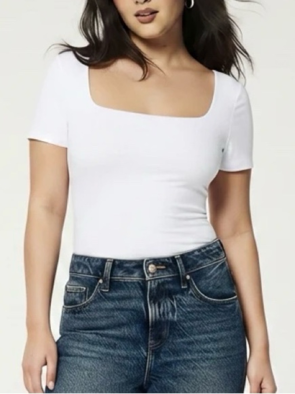 Mangdiup White Short Sleeve Bodysuit